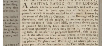 1813j Mill Green was at the southern end of Ropetackle