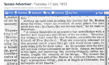 1855gg 17 July SA Extract of Dr Burtons Journey Through Sussex circa 1760
