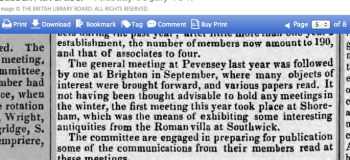 1847gc EXTRACT FROM AGM OF SUSSEX ARCHAEOLOGICAL SOCIETY