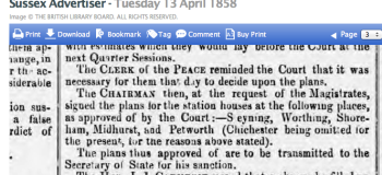1858db 13th April SA from Police Committees Report for Sussex