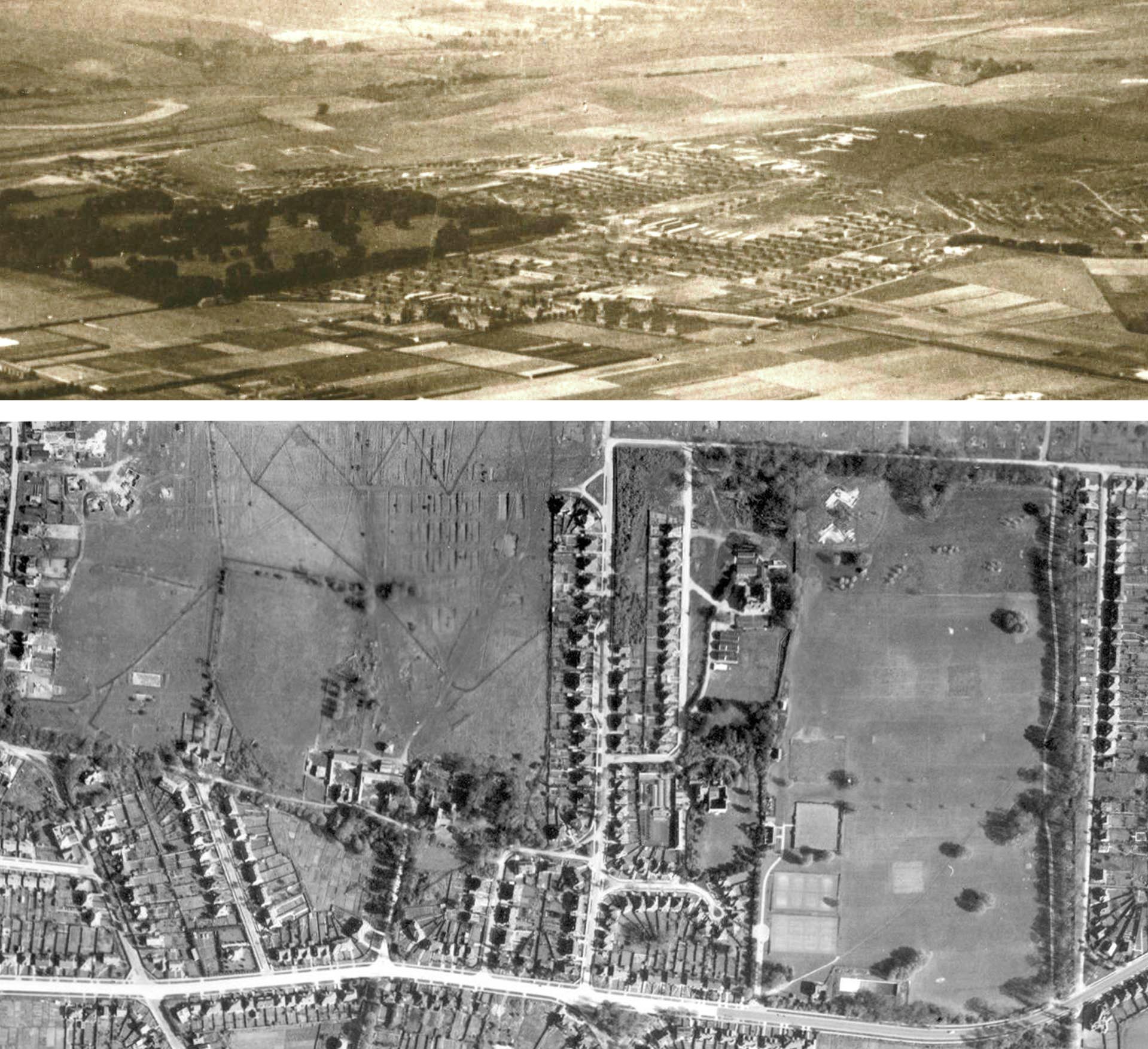 AC7 Camp Aerial 1914 or 1918 circa & 1946