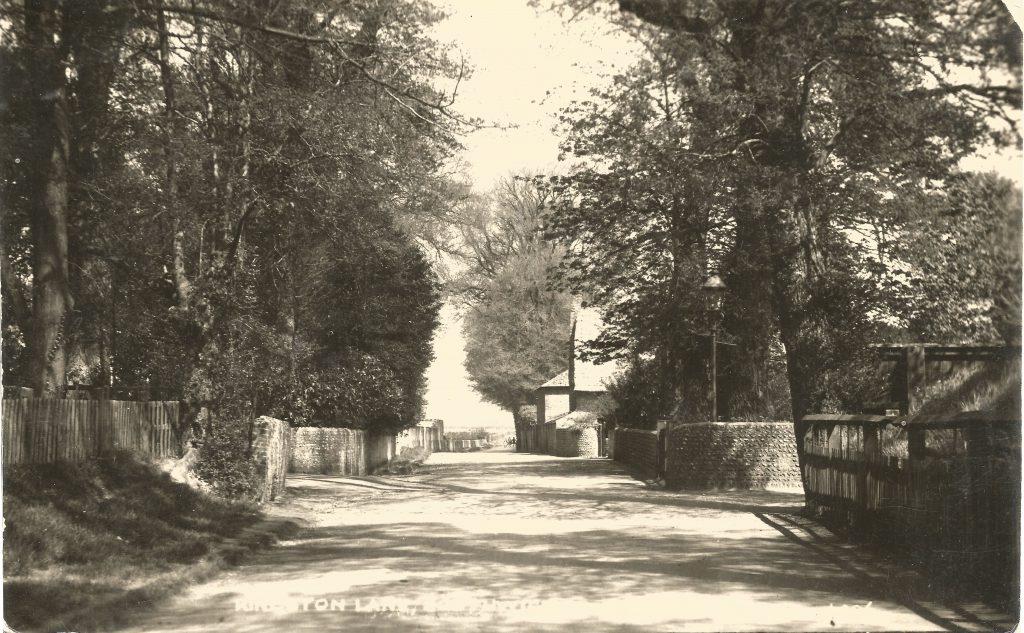 Kingston Lane when still part of the countryside with the entrance to Ashcroft on the left and the Rectory on the right Original edited copy