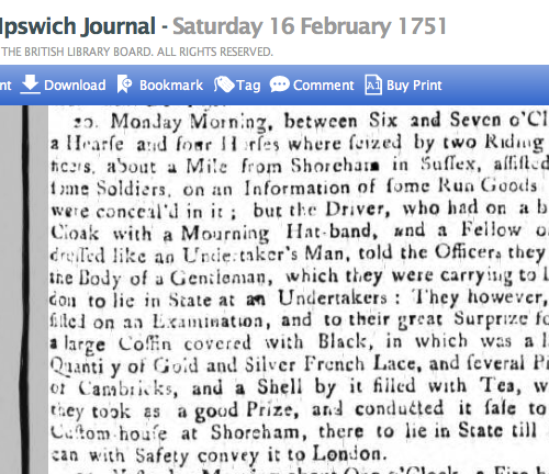 1751 16th February Ipswich Journal