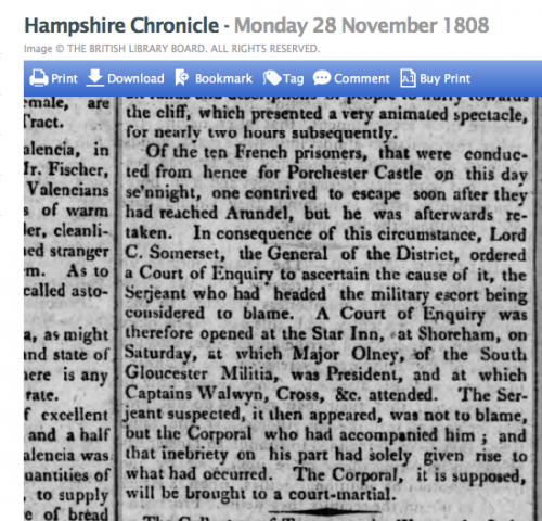 1808c 28th November Hampshire Chronicle