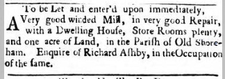 1761 2nd November Sussex Advertiser