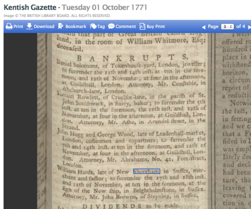 1771 1st October Kentish Gazette