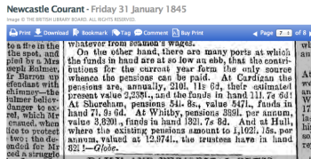 1845ac Part of Report on Merchant Seamens Fund nationwide