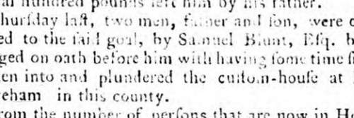 1786 6th February 1786 Sussex Advertiser