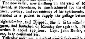 1785 8th July Sussex Advertiser Butler Queen