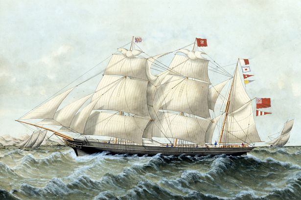 ‘The Swansea copper ore barque Delta, built at Cardiff in 1865 and owned by Henry Bath of Swansea