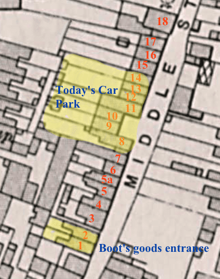 Macintosh HD:Users:rogerbateman:Desktop:Hindes Final:Hindes article prior to Final PERHAPS DISCARD :2. Early 20th century Middle Street Buildings and Property Numbers  .png